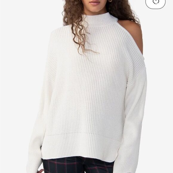 Sanctuary Women's Cut It Out Sweater - pullover women’s size M, cream XS - Picture 2 of 10
